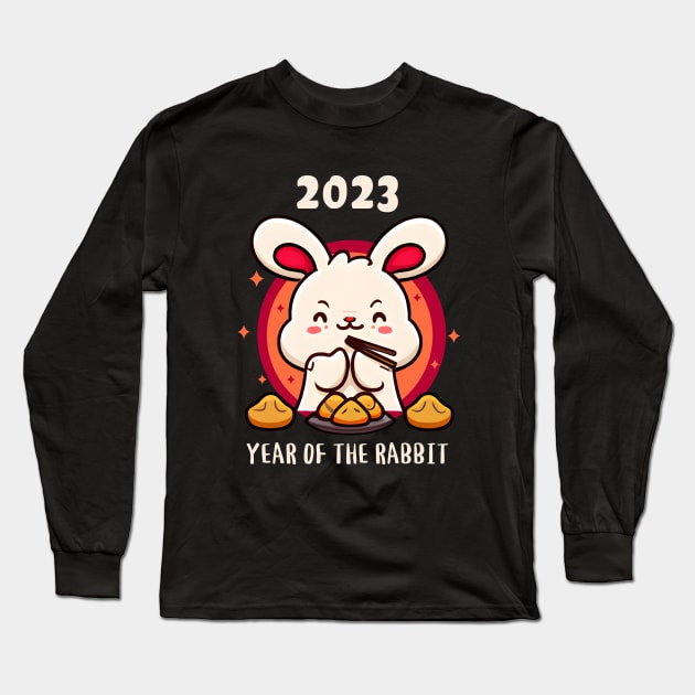 Year of the Rabbit - Cute Kawaii Style Long Sleeve T-Shirt by Unified by Design